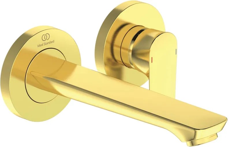Rubinetto per lavabo getto laminare cristallino Concept Air oro spazzolato satinato IDEAL STANDARD