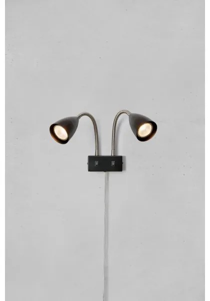 Markslöjd 108901 - Faretto da parete CIRO 2xGU10/7W/230V, nero