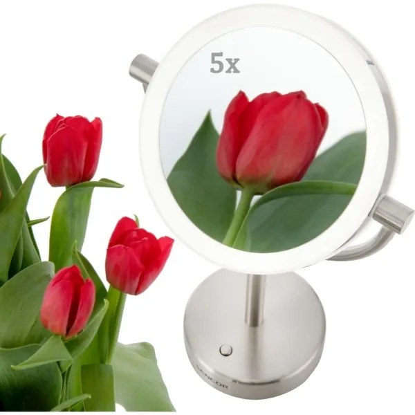 Sencor - Specchio cosmetico con retroilluminazione a LED LED/5W/230V acciaio inossidabile