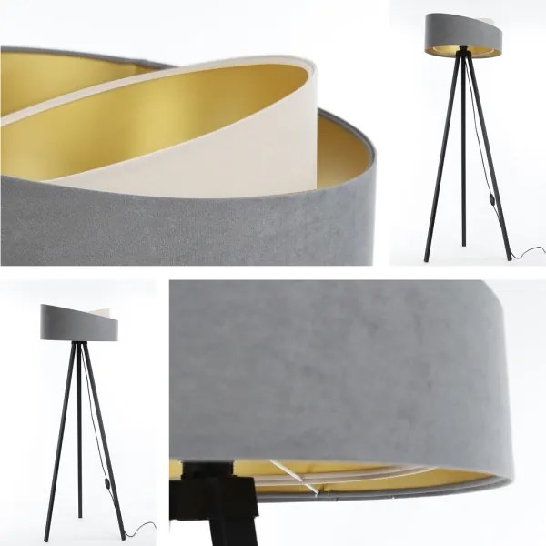 Lampada da terra GALAXY 1xE27/60W/230V grigio/crema/wenge