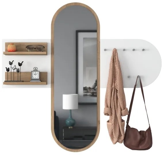 Specchio da parete RANI 125x120 cm bianco/marrone