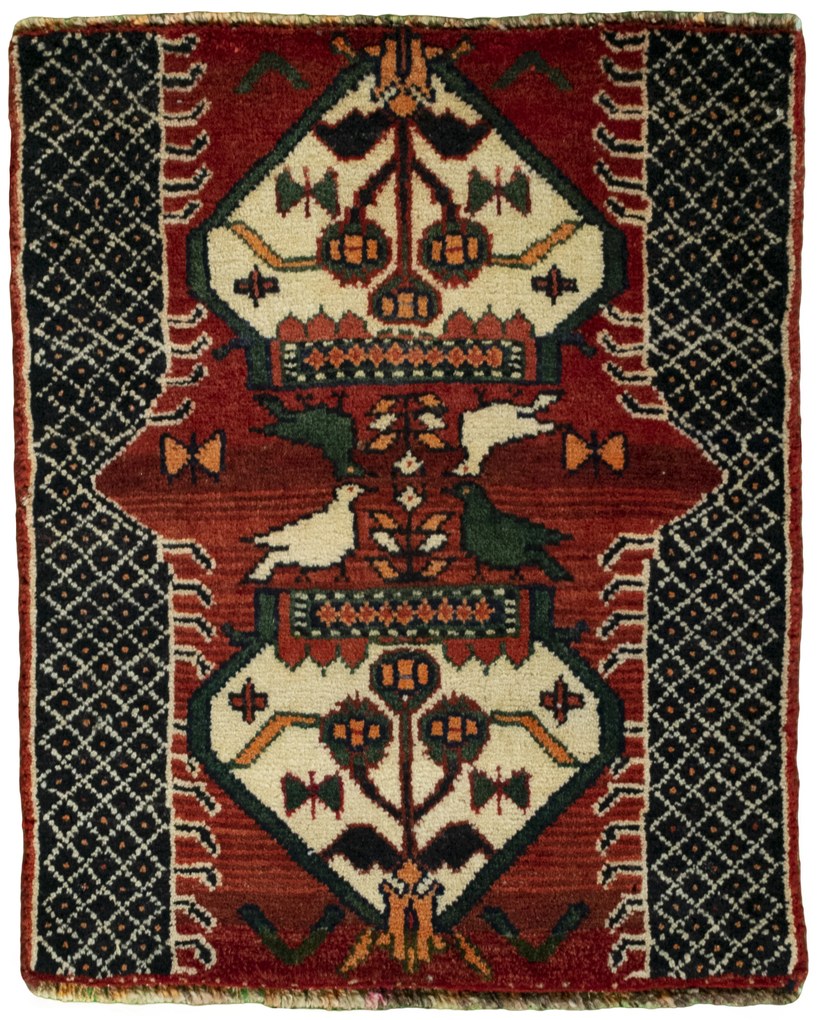 Shiraz Tappeto persiano 70 x 50 Rosso (Iran) Annodato A Mano