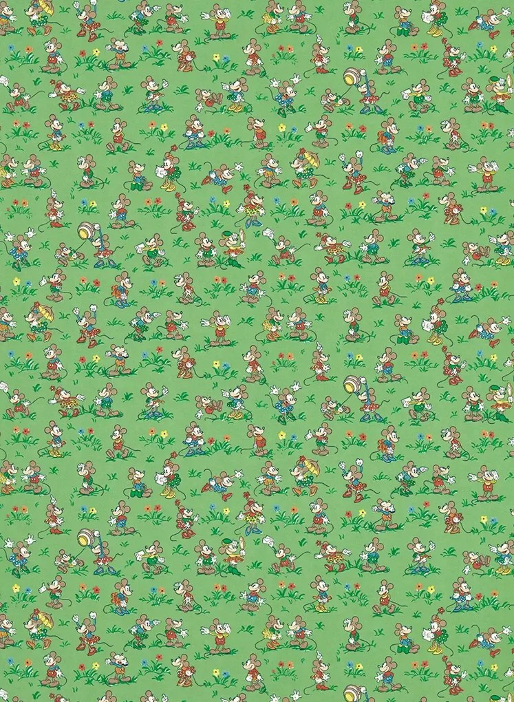 Sanderson Tapete Mickey & Minnie - Gumball Green