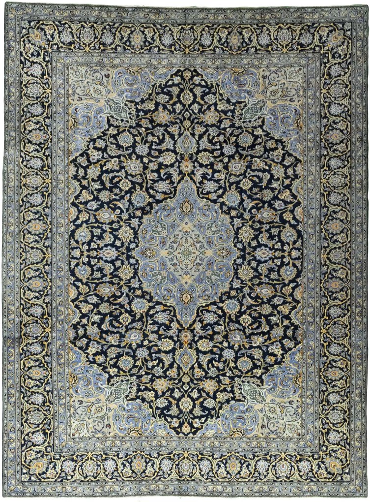Kashan Tappeto persiano 400 x 300 Blu (Iran) Annodato A Mano