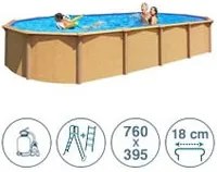 Piscina fuori terra in acciaio ABAK effetto legno Osmose 760x395x132cm