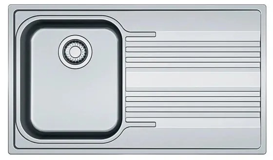 Lavello integrato 1 vasca con gocciolatoio a destra FRANKE Smart inox L 50 x L 86 cm argento