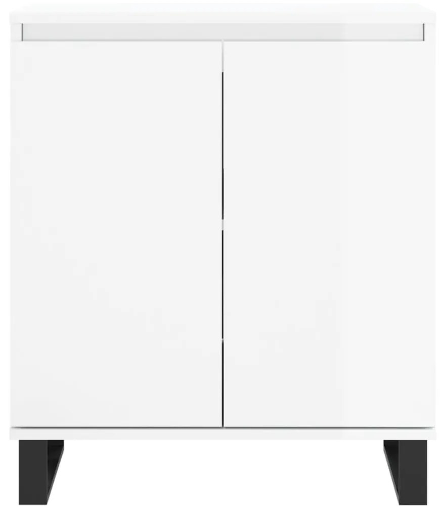 Credenza bianco lucido 60x35x70 cm in legno multistrato