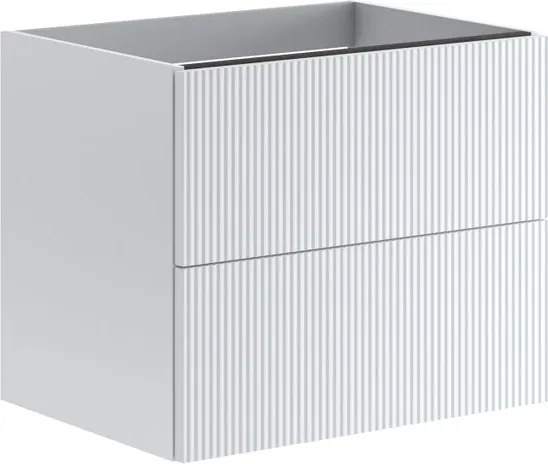 Cassettiera Opera 2 cassetti, cannettato laccato opaco bianco L59,5 H50 P45,5 cm