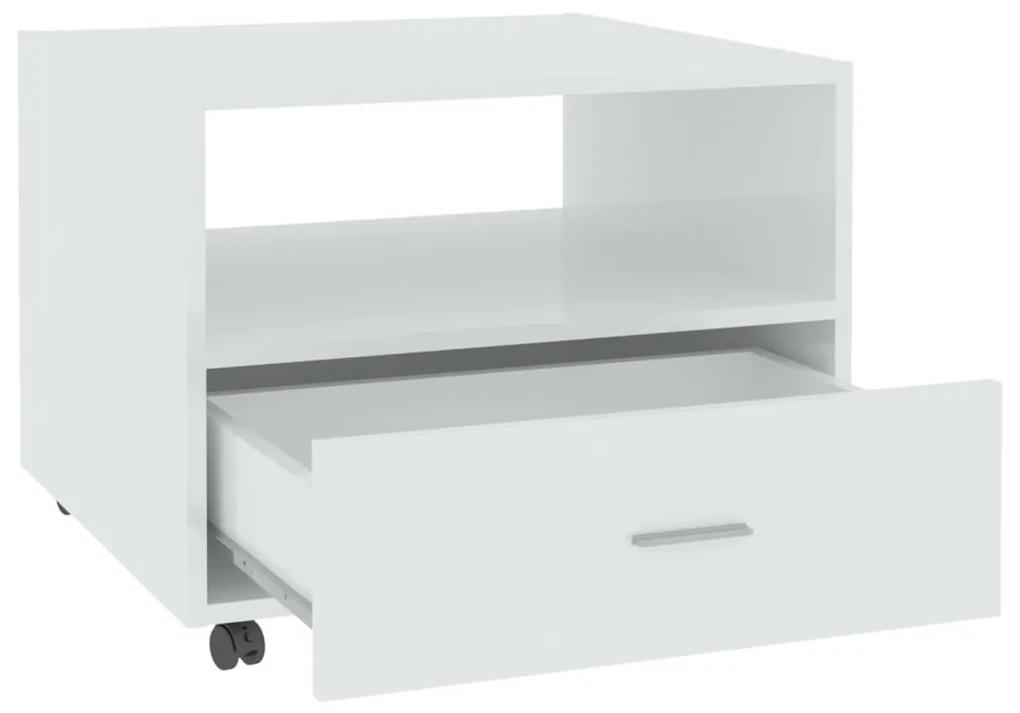 Tavolino da Salotto Bianco Lucido 55x55x40 cm Legno Multistrato