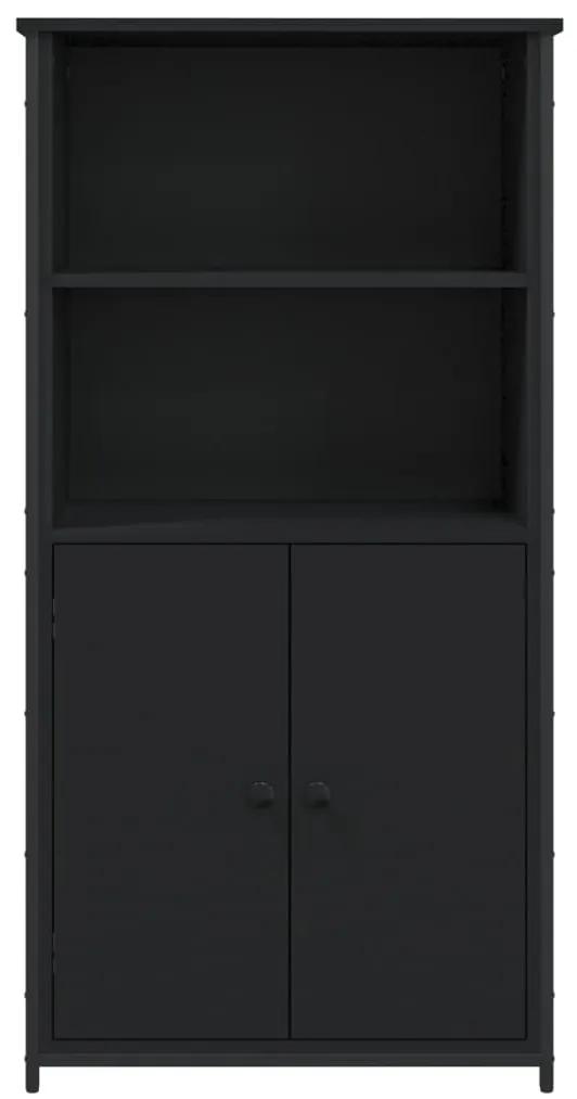 Credenza nera 62x36x121,5 cm in legno multistrato
