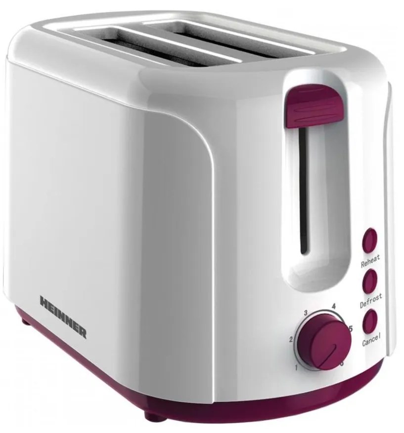 Heinner TP-750BG - Tostapane a due fette 750W/230V bianco/viola
