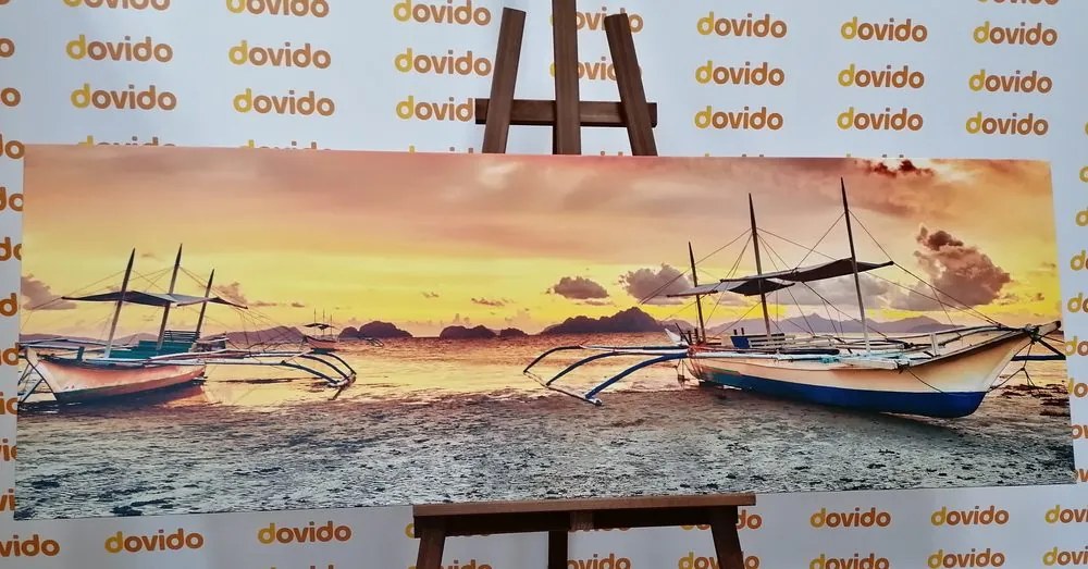 Stampa su tela – Barche al tramonto
