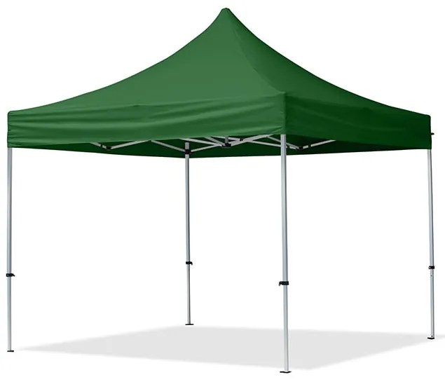 TOOLPORT 3x3m gazebo pieghevole con laterali (finestre panoramiche), ECONOMY alluminio, verde scuro - (59007)