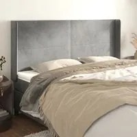 Testiera ad Orecchio Grigio Chiaro 183x16x118/128 cm in Velluto 3119360