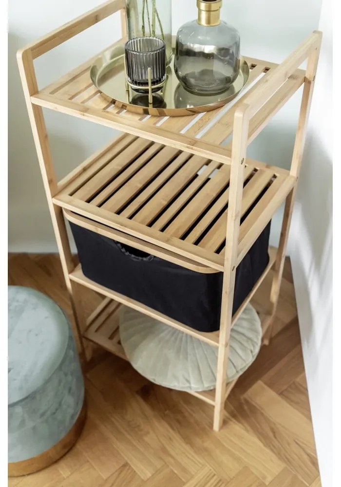 Mensola da bagno in bambù nero/naturale 44x93,5 cm Ecori - Wenko