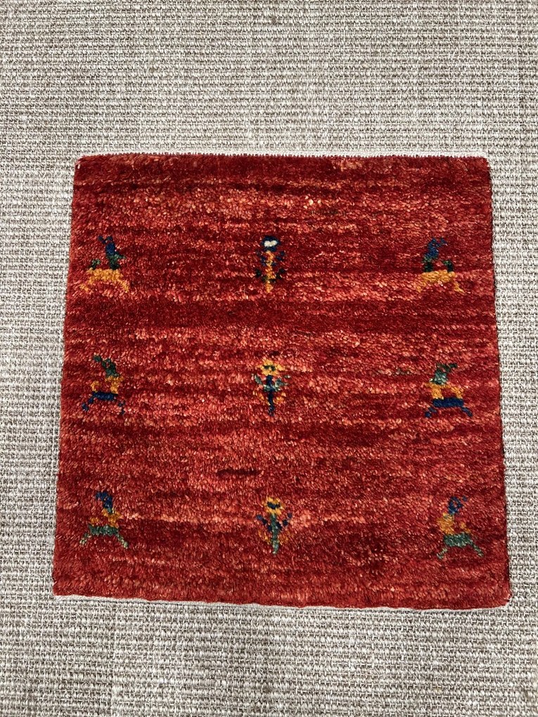 Gabbeh Tappeto 40 x 40 Rosso (Iran) Annodato A Mano
