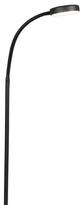 Lampada da terra moderna nera con LED regolabile - Trax