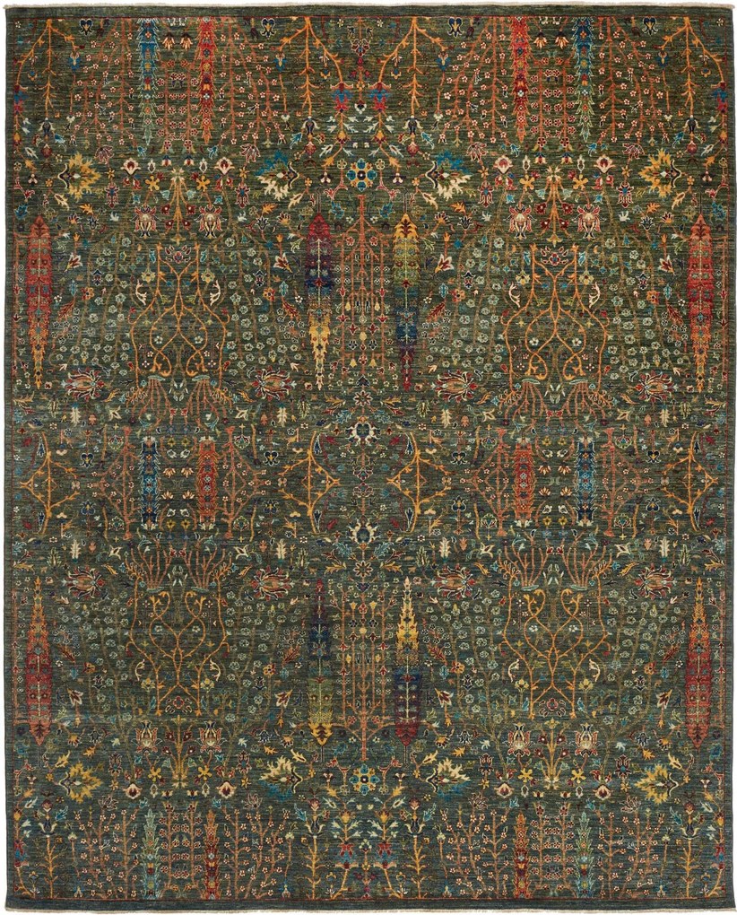 Samarkand Tappeto 240 x 300 Verde (Pakistan) Annodato A Mano