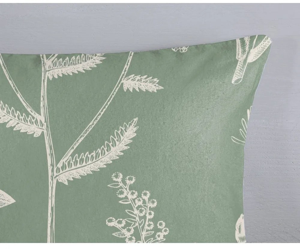 Set lenzuola letto matrimoniale verde in flanella 200x220 cm Herbs - Good Morning