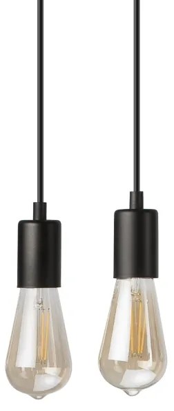 Lampadario a sospensione con filo CORTINA 4xE27/15W/230V nero/quercia