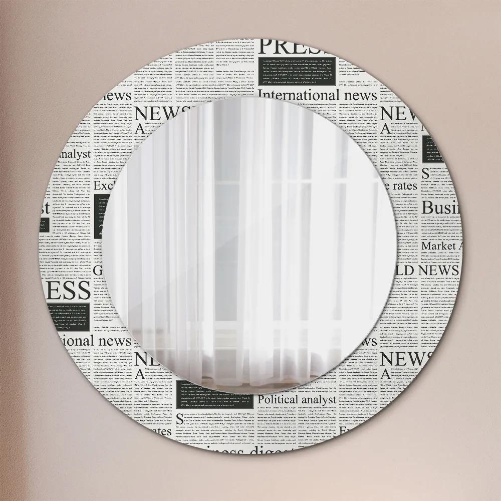 Specchio rotondo cornice con stampa Modello dai giornali fi 50 cm