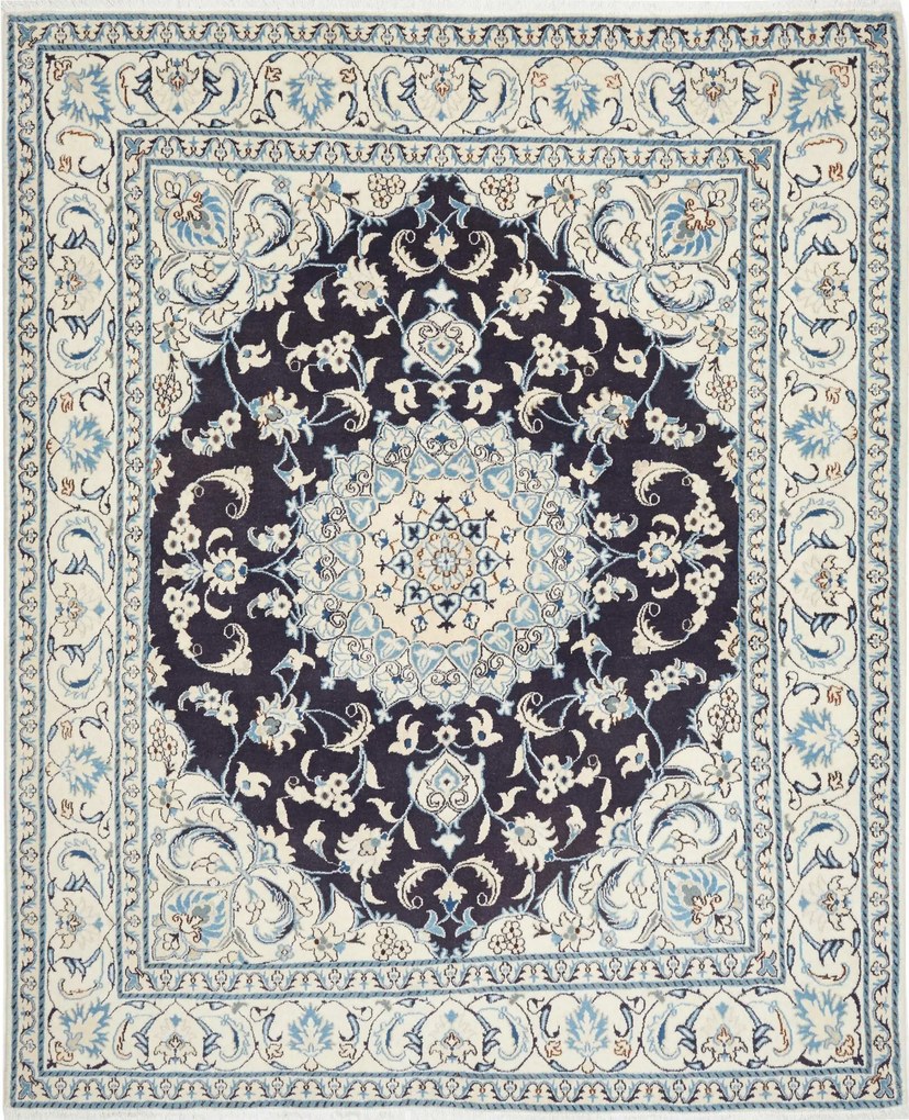 Nain Tappeto persiano 210x250 Blu (Iran) Annodato A Mano