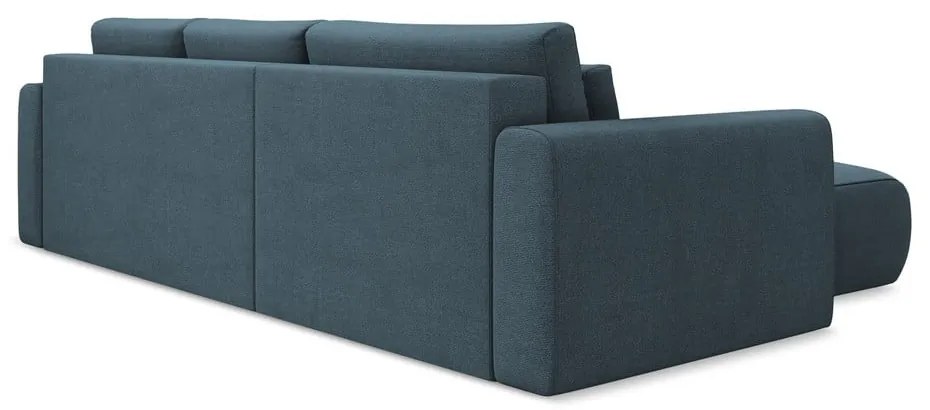 Divano angolare blu allungabile/con contenitore (con penisola a sinistra/con chaise lounge) Kapua – Makamii