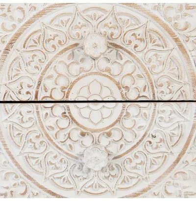 Comodino SHABBY CHIC 47 x 43 x 58 cm Naturale Legno Bianco