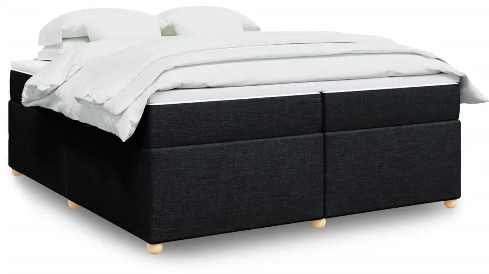 Giroletto A Molle Con Materasso Nero 200x200 Cm İn Tessuto /