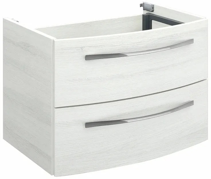 Mobile da bagno sotto lavabo Image rovere bianco L 70 x H 48 x P 48 cm 2 cassetti, lavabo non incluso