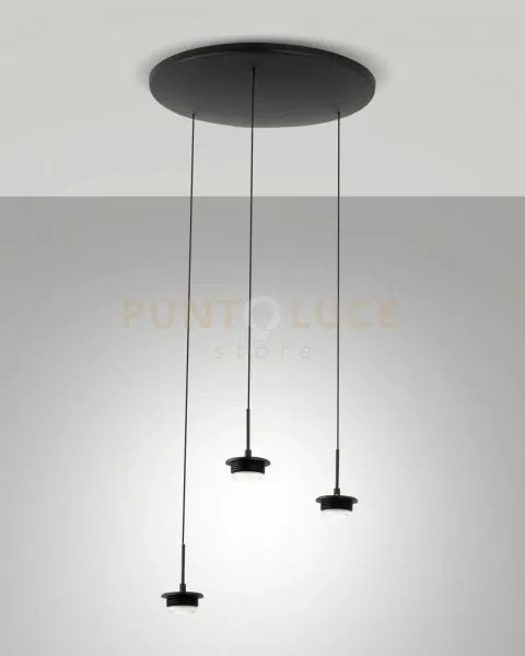 3804-47-101 montatura nera completa tonda a led cct 2700k - 3000k -...