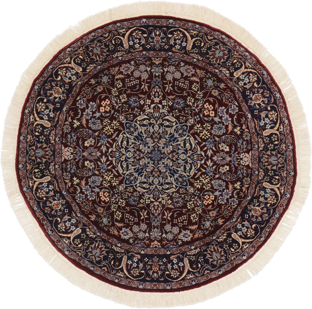 Isfahan Tappeto 100x100 (Cina) Annodato A Mano