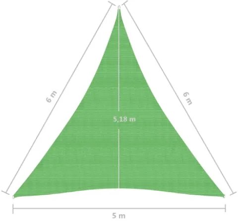 Vela Parasole 160 g/m² Verde Chiaro 5x6x6 m in HDPE