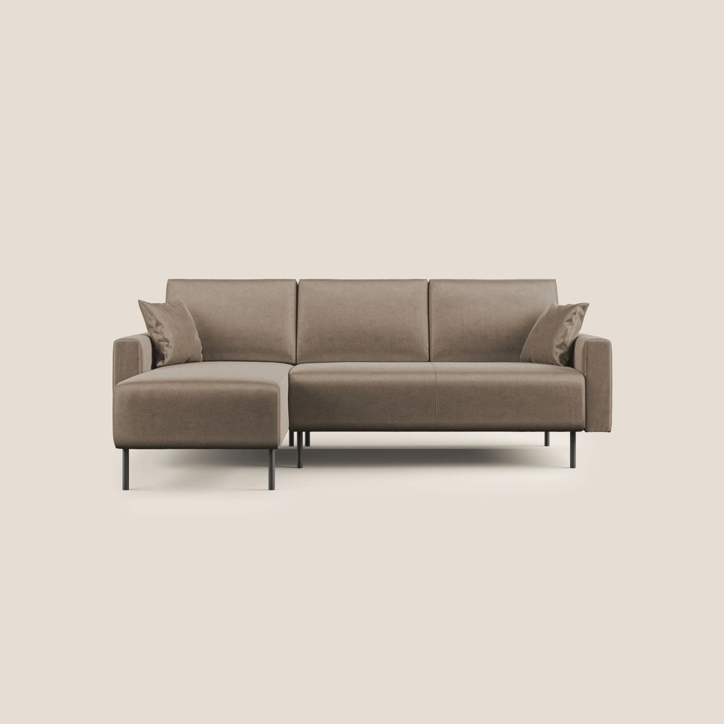 Arthur divano moderno angolare in velluto morbido impermeabile T01
