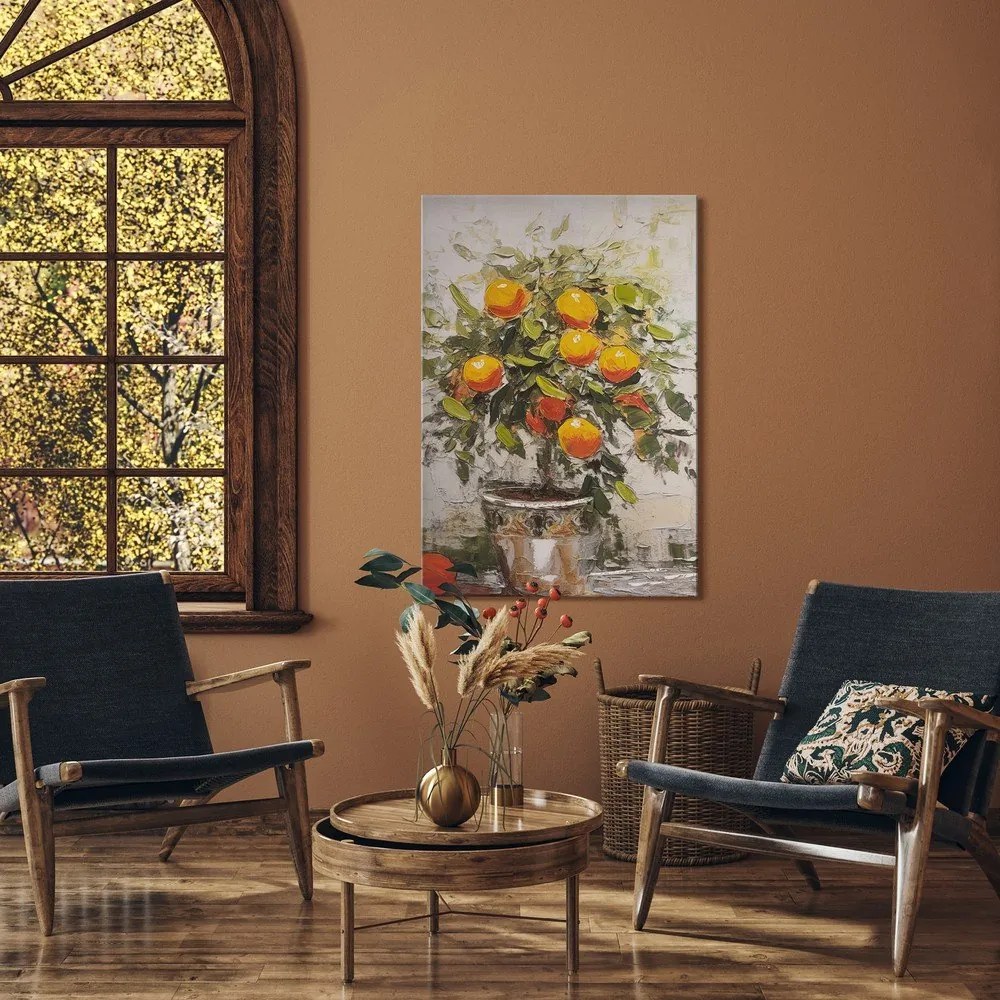Quadro con elementi dipinti a mano 70x100 cm Oranges – Styler