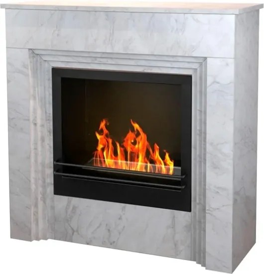 Camino a bioetanolo da terra BELLINI marmo Bianco Made in Italy L96 x P35 x H96