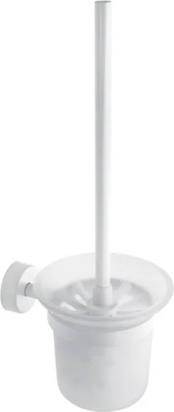 Kamalu - Portascopino da muro in acciaio inox bianco opaco e vetro | Monde-B