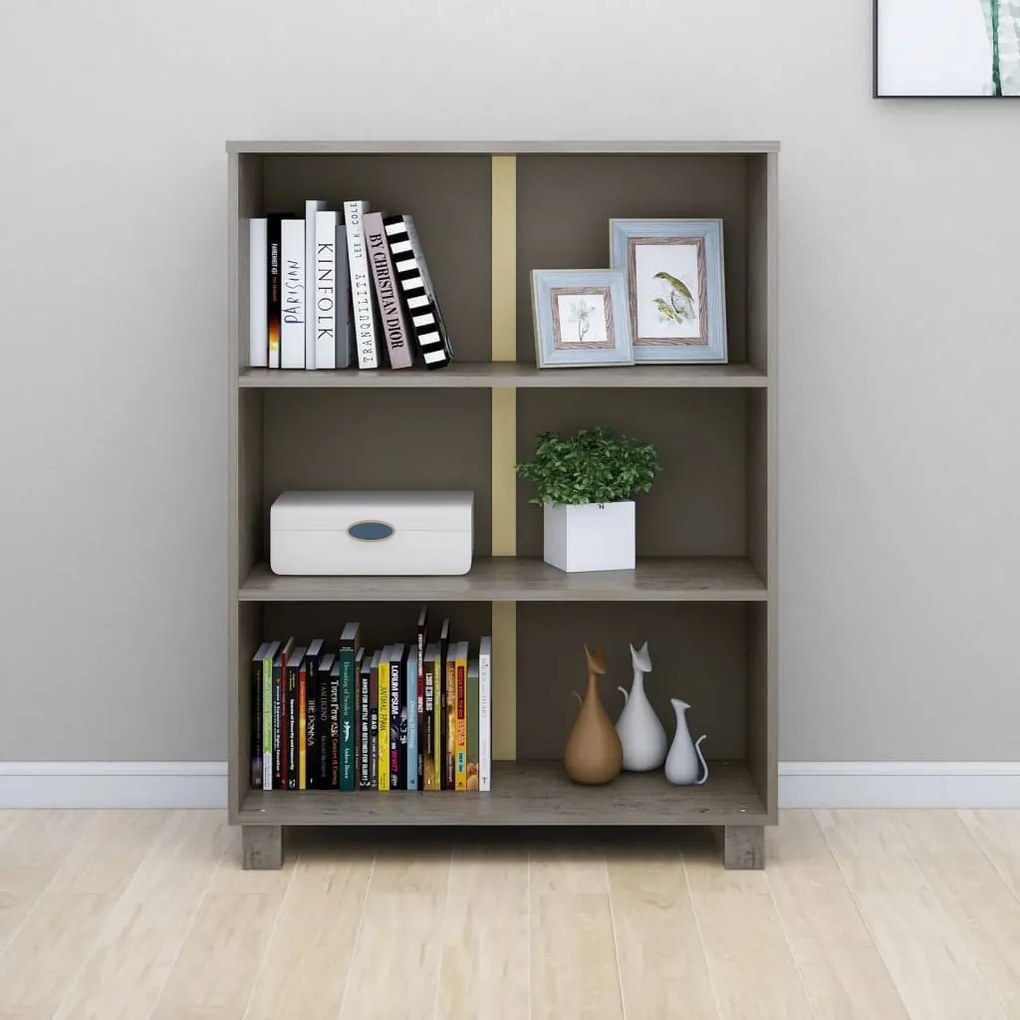 Libreria hamar grigio chiaro 85x35x112cm legno massello di pino