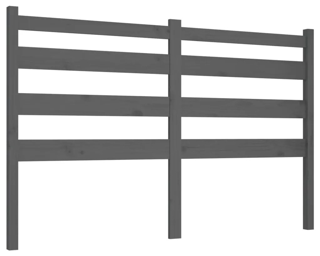 Testiera per letto grigia 146x4x100cm in legno massello di pino