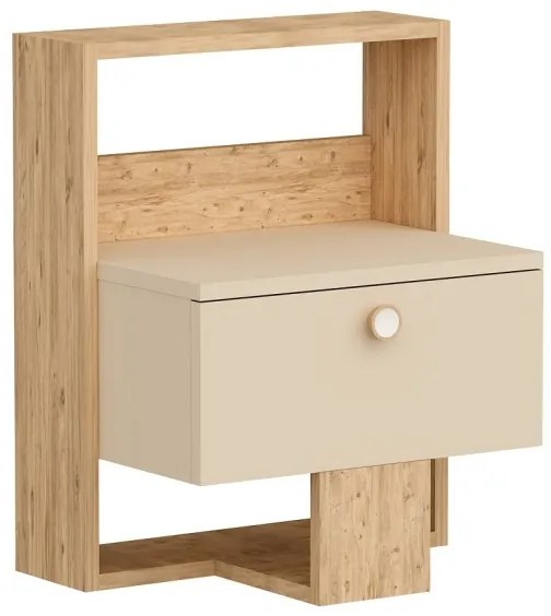 Comodino SNEKER 60x48,6 cm beige/pino atlantic