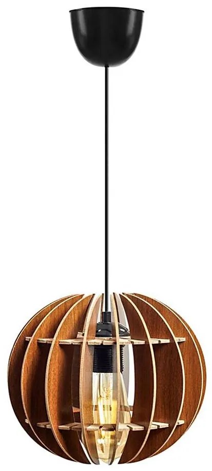 Lampadario a sospensione con filo 1xE27/60W/230V marrone diametro 20 cm