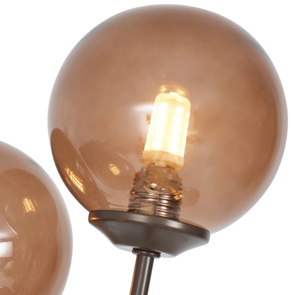 Lampada da terra di design bronzo con vetro bronzo 5 luci - Athens