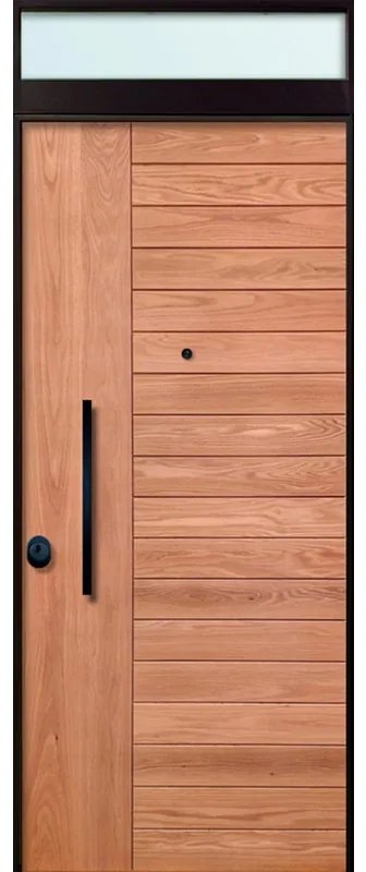 Porta blindata MASTER MASWOOD+SOPRAL L 90 x H 210 cm rovere/bianco opaco spingere a destra