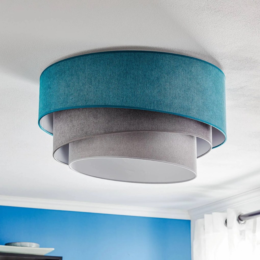 Duolla Plafoniera Pastell Trio 60 cm turchese/grigio/grigio chiaro
