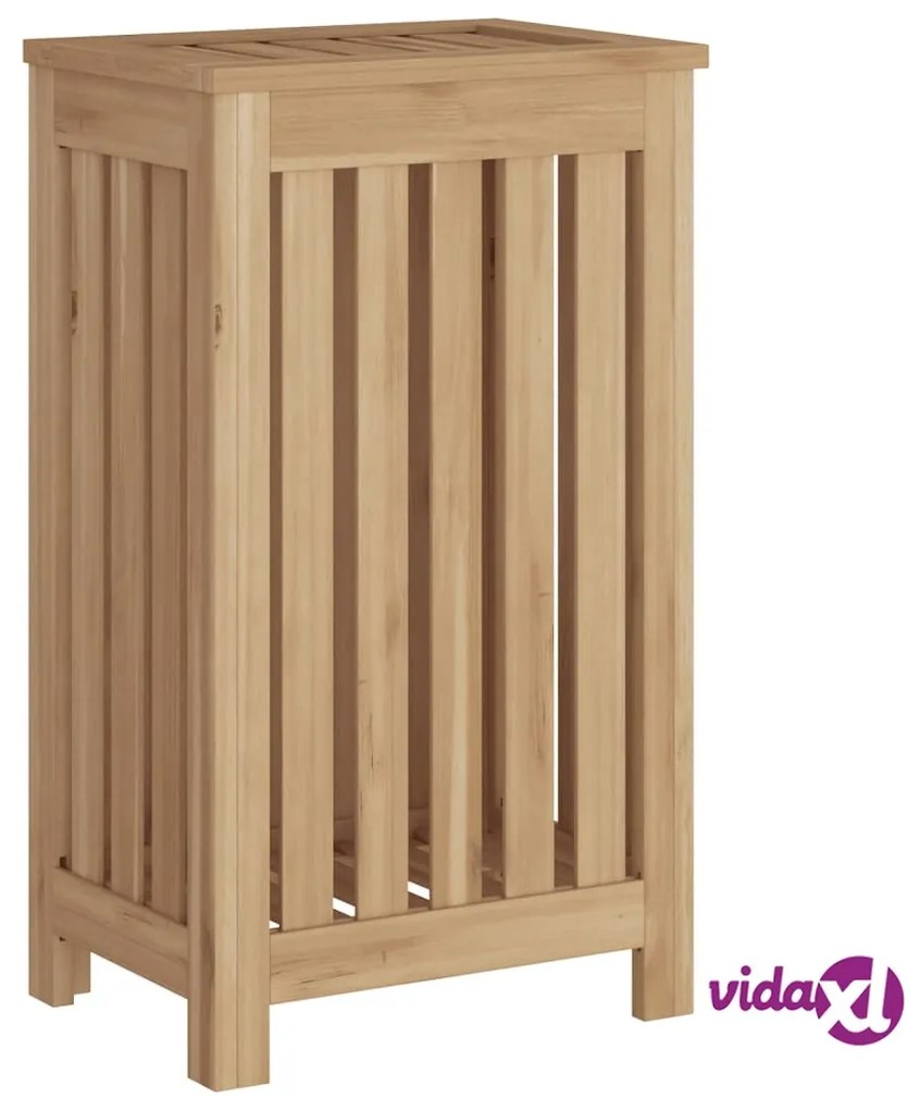 vidaXL Cesto del Bucato 35x25x60 cm in Legno Massello di Teak