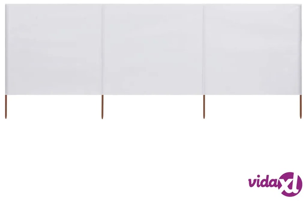 vidaXL Paravento a 3 Pannelli in Tessuto 400x120cm Bianco