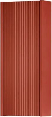 Pensile bagno Niwa cannettato laccato opaco paprika con vetro paprika, 1 anta P17 x L30 x H78.5 cm