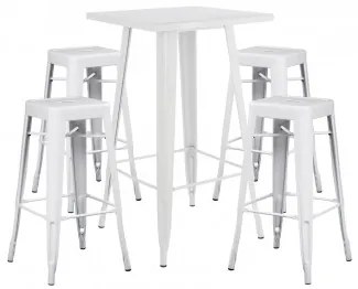 Set tavolo alto LIX e 4 sgabelli alti LIX Bianco - Sklum