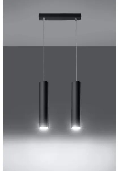 Sollux SL.0328 - Lampadario a sospensione con filo LAGOS 2 2xGU10/10W/230V nero