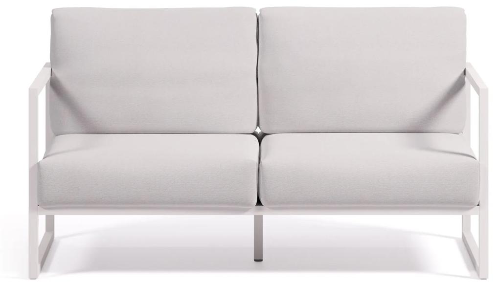 Kave Home - Divano 100% da esterno Comova 2 posti bianco ed alluminio bianco 150 cm